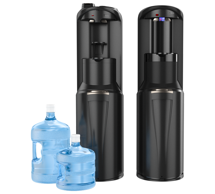 Bottled water dispensers and coolers for homes and businesses
